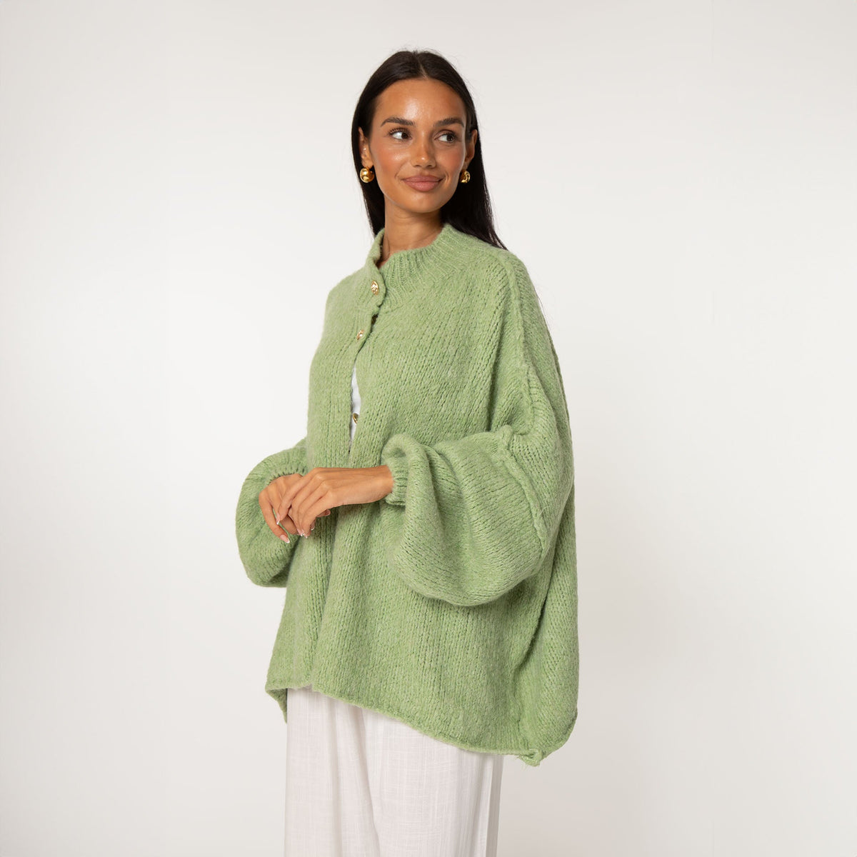 Cárdigan Oversize Amalia - Verde kiwi