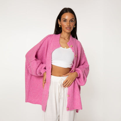 Cárdigan Oversize Amalia - Frambuesa