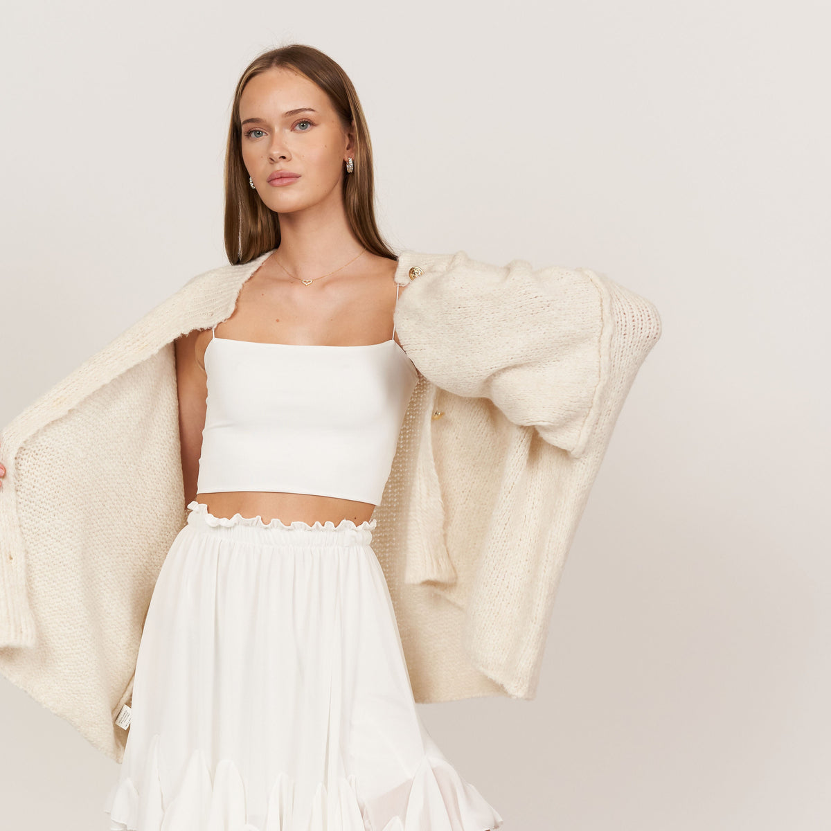 Cárdigan Oversize Amalia - Crema
